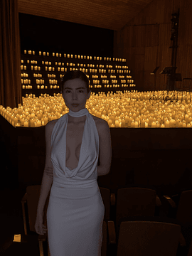 BACK BOW DRESS MARFIL