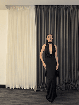 BACK BOW DRESS NEGRO