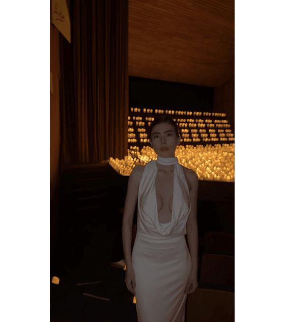 BACK BOW DRESS MARFIL