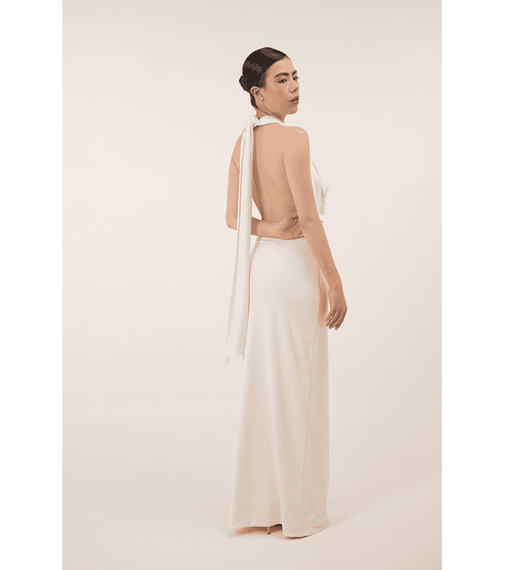 BACK BOW DRESS MARFIL