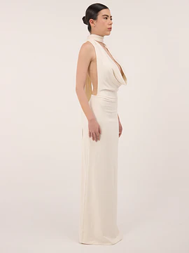 BACK BOW DRESS MARFIL