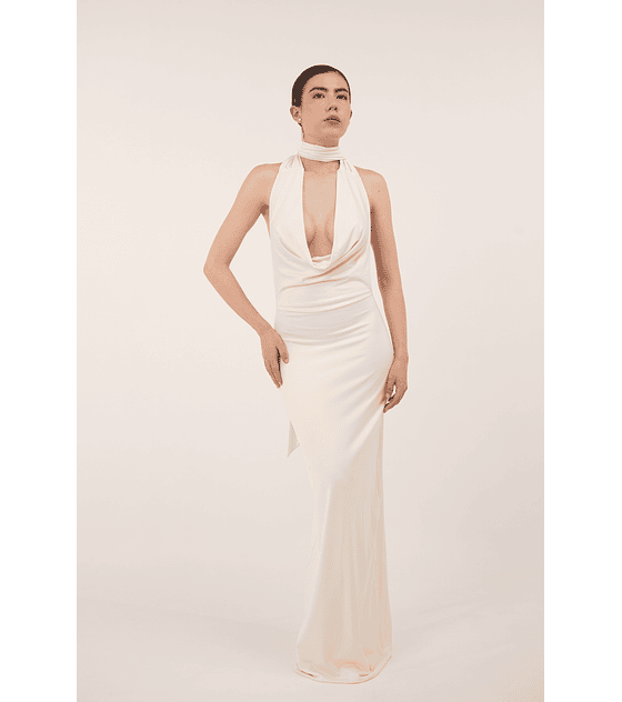 BACK BOW DRESS MARFIL