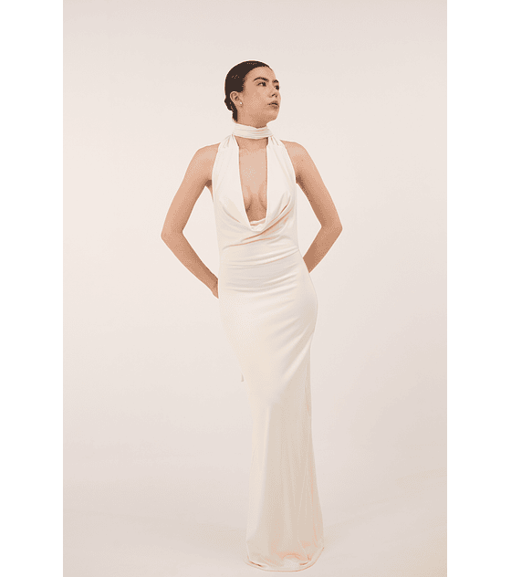 BACK BOW DRESS MARFIL