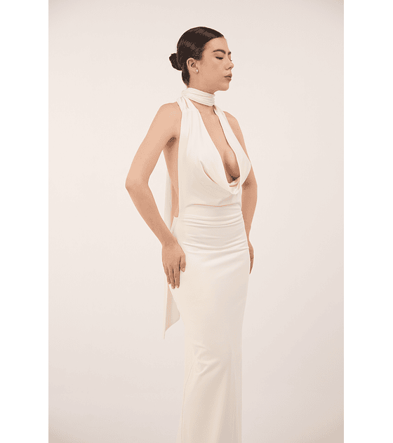 BACK BOW DRESS MARFIL