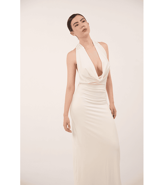 BACK BOW DRESS MARFIL