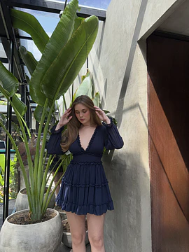 VEIL DRESS AZUL NAVY