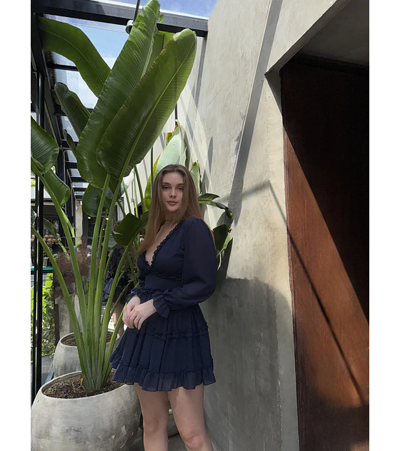 VEIL DRESS AZUL NAVY