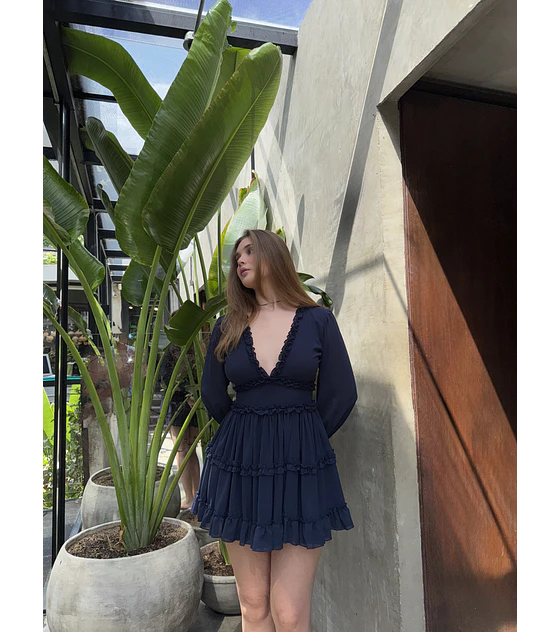 VEIL DRESS AZUL NAVY
