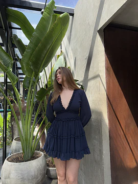 VEIL DRESS AZUL NAVY