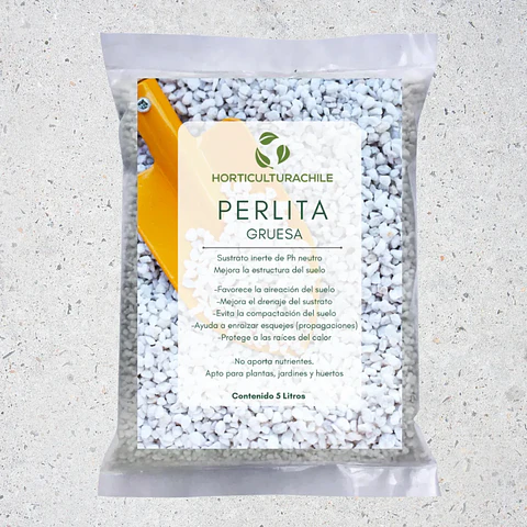 Perlita Gruesa Premium para Sustratos y Cultivos – 5LT.