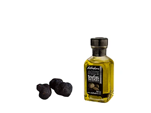 TRUFAS NEGRAS NEGRAS FRESCAS 30 GRS.  + ACEITE DE OLIVA CON AROMA DE TRUFAS NEGRAS 50 ML. 