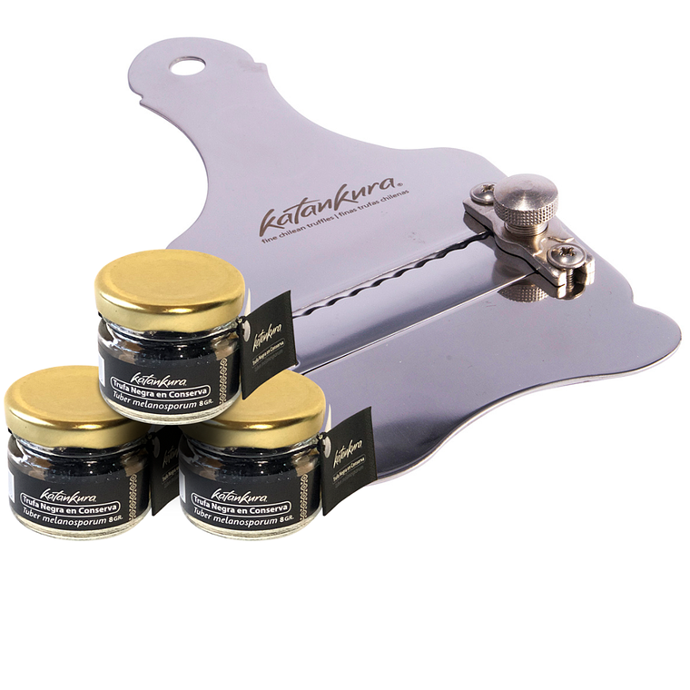 3 - 黒トリュフの塩漬け、8g + マンドリン 5