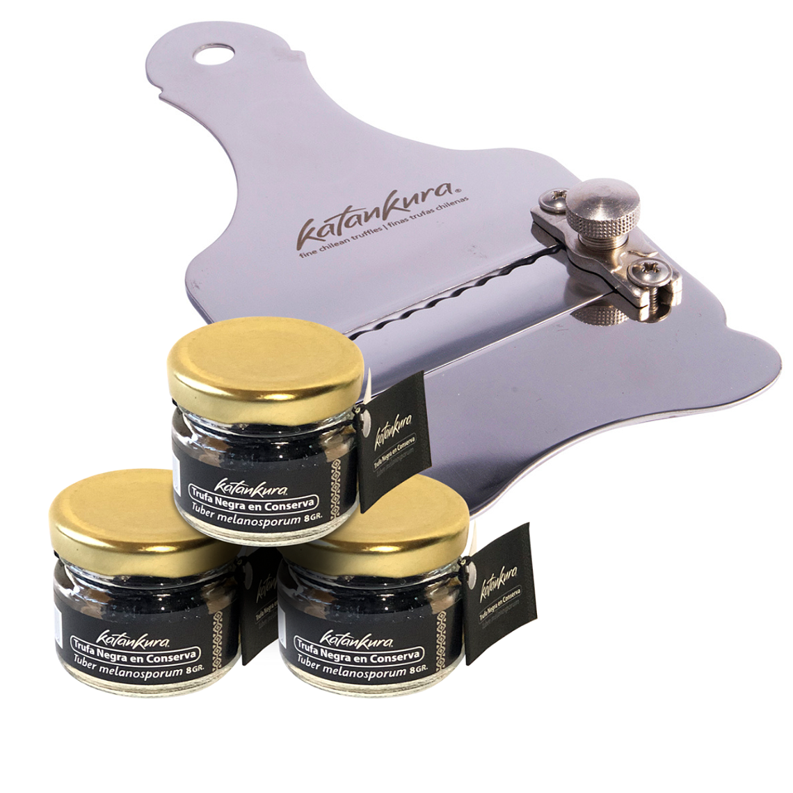 3 - 黒トリュフの塩漬け、8g + マンドリン 1