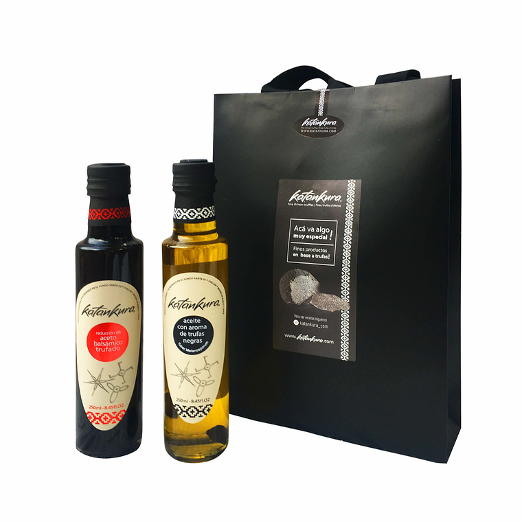 Pack regalo 250 ml- Aceite de oliva con aroma de trufas negras + Reduccioón de Aceto balsámico trufado 2