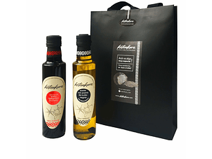 ギフトパック 250ml - 黒トリュフの香りのオリーブオイル + トリュフ入りバルサミコ酢の濃縮液