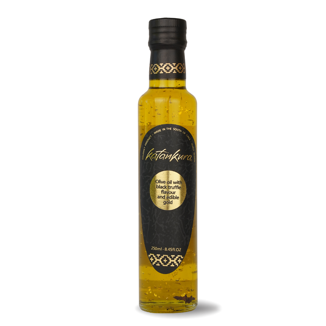 ACEITE DE OLIVA CON AROMA A TRUFA NEGRA Y LAMINAS DE ORO COMESTIBLES 250 ML 1