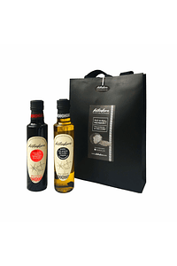 Pack regalo 250 ml- Aceite de oliva con aroma de trufas negras + Reduccioón de Aceto balsámico trufado