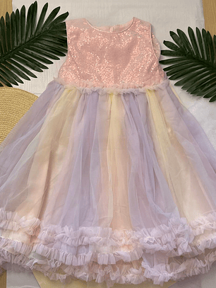 Vestido infantil arcoíris 