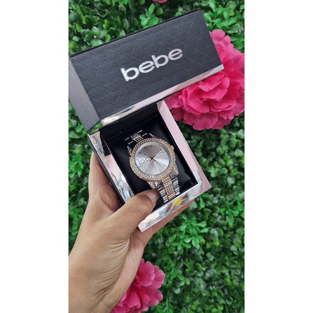 RELOJ BEBE PLATEADO Y DORADO CON BRILLOS