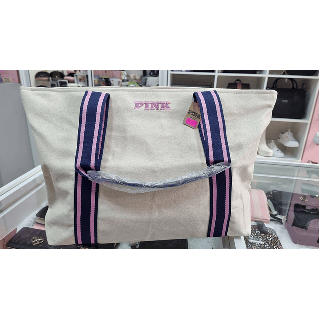 BOLSO LONA PINK  BEIGE 