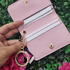 TARJETERO CON BROCHE ROSADO CON LINEAS VS