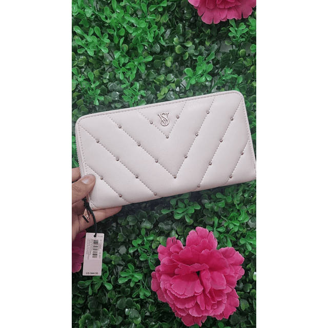 BILLETERA BLANCA CON PUNTOS DORADOS VS