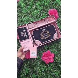 SET JUICY CAJA CROSSBODY + MONEDERO NEGRO Y ROSADO