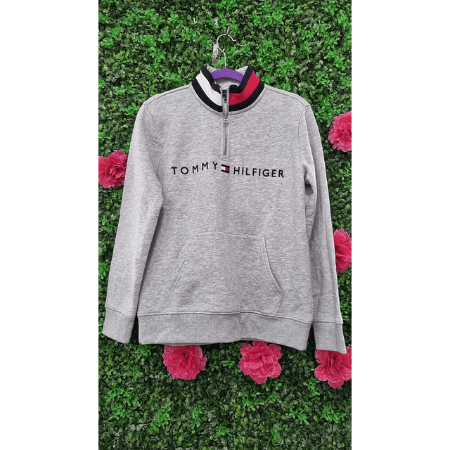 POLERON TOMMY HILFIGER GRIS MEDIO CIERRE TALLA M