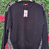 SWEATER GUESS NEGRO FRANJA EN BRAZOS TALLA M