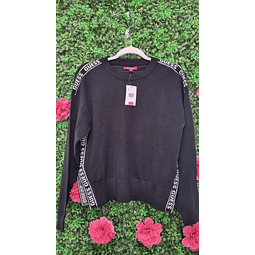SWEATER GUESS NEGRO FRANJA EN BRAZOS TALLA S