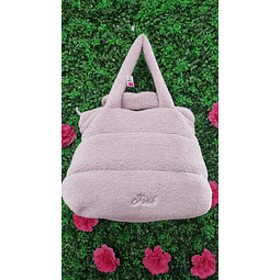 TOTE PINK CORDERO ROSADO CON CIERRE