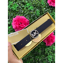 CINTURON MK NEGRO CON HEBILLA BRILLANTE Y CAJA TALLA S/M