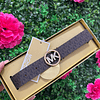CINTURON MK NEGRO MONOGRAMO CON HEBILLA BRILLANTE Y CAJA TALLA L/XL