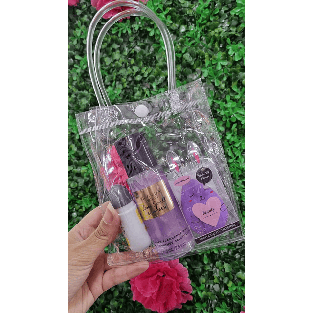 SET FRAGANCIA SHIMMER LOVE SPELL + ESPONJA +BBW