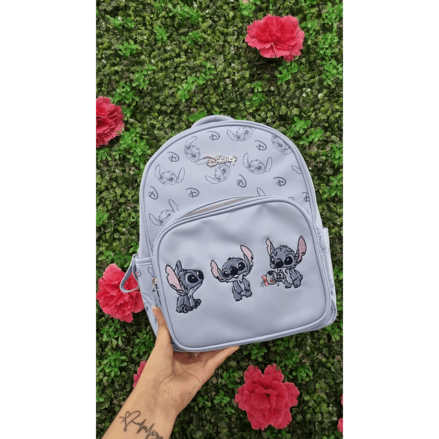 MOCHILA STITCH CELESTE (3 DIBUJOS STITCH)