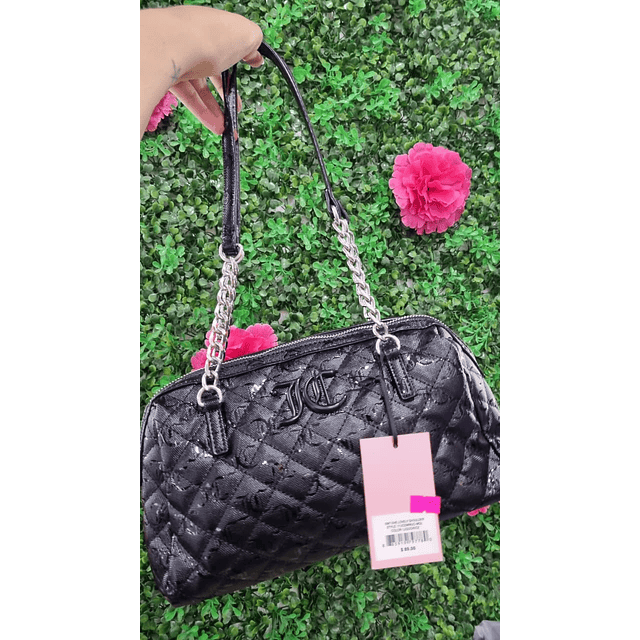 CARTERA NEGRA DE HOMBRO CHAROL JUICY