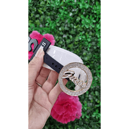 CINTURON GUESS BLANCO CON BRILLO TALLA S