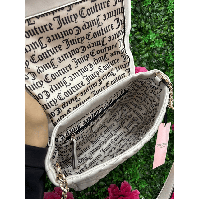 CARTERA BLANCA JUICY CON LOGO CON BRILLO