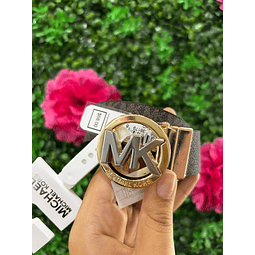 CINTURON MK REDONDO REVERSIBLE CAFÉ MONOGRAMO/ CAFÉ LISO TALLA L