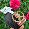CINTURON MK HEBILLA REDONDA REVERSIBLE NEGRO MONOGRAMO/ CAFE TALLA XL