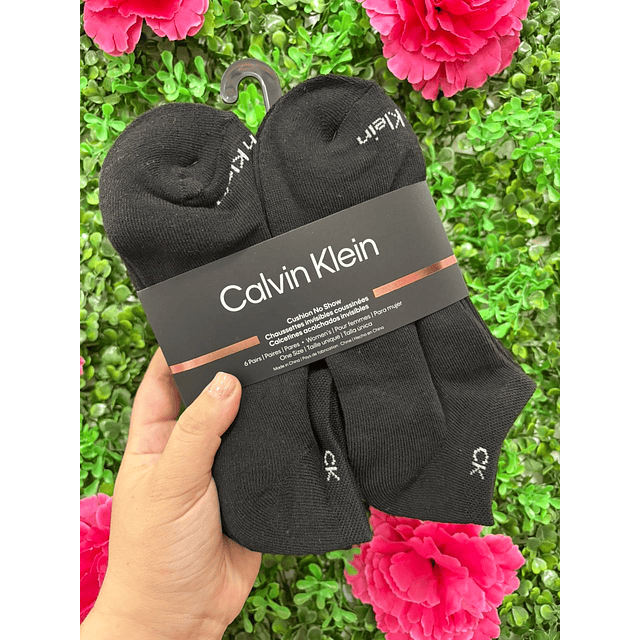 CALCETINES TOBILLETOS CK NEGROS X6