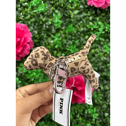 LLAVERO PINK PERRITO ANIMAL PRINT CAFÉ