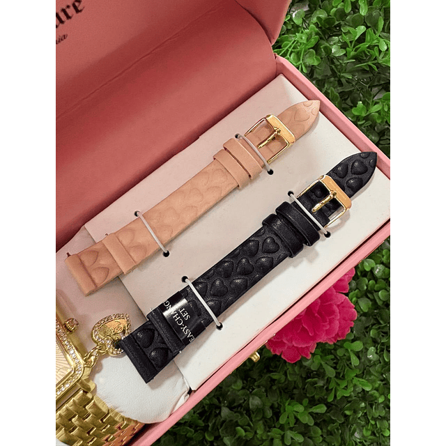 SET RELOJ JUICY COUTURE DORADO CON 2 CORREAS