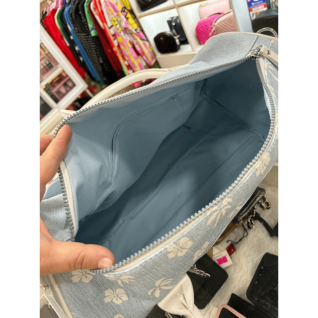 BOLSO DISNEY STITCH DE TELA CELESTE CLARO