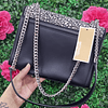 CROSSBODY MK NEGRO CON BRILLANTES CON TAPA