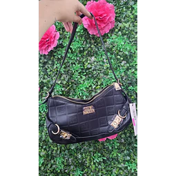 CARTERA LUNA STEVE MADDEN NEGRA CON 2 BROCHES