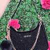 CARTERA LUNA GUESS NEGRA CON BRILLANTES + POMPON