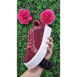 ZAPATILLAS ROMEY ROJAS C/BRILLOS N37