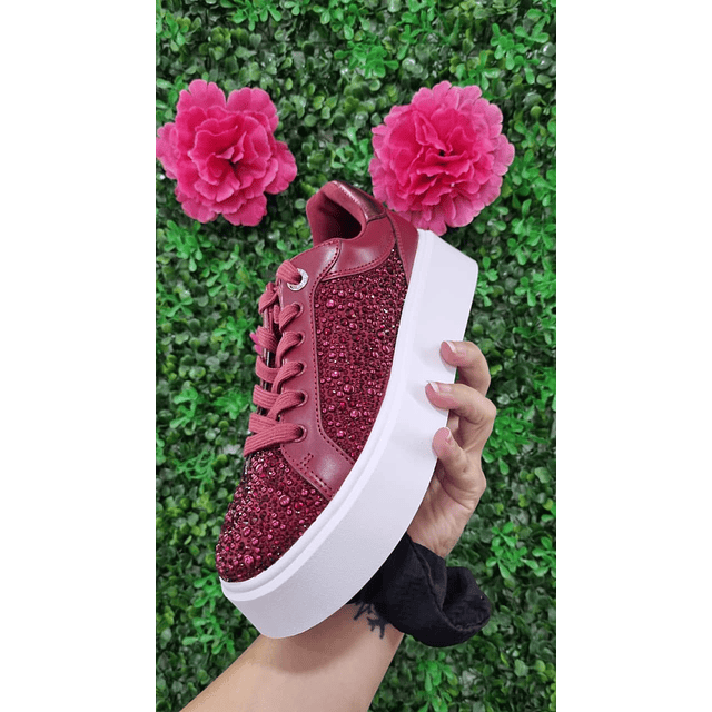 ZAPATILLAS ROMEY ROJAS C/BRILLOS N37