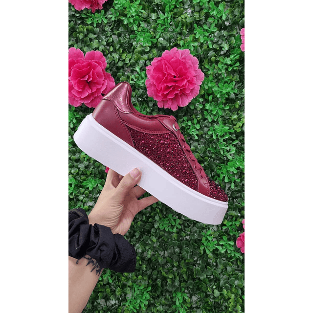 ZAPATILLAS ROMEY ROJAS C/BRILLOS N37